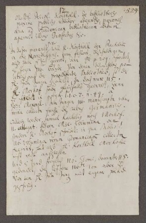 [Johann Thomas Klumpf: Korrekturnotiz zu Matthias Nikolaus Kortholt: De bibliothecis, maxime publicis...]