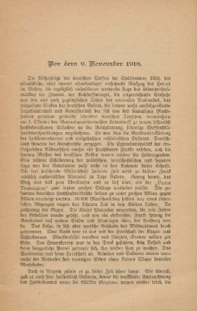 Vor dem 9. November 1918
