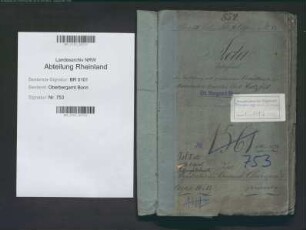 Hatzfeld, Karl geb. 12.03.1836; Markscheider zu Dillenburg; ausgeschieden 1901; Prüfungs- u. Personalakten Band 1