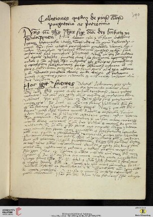 Collationes quaedam de piarum animarum purgatoria ac patrocinio