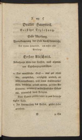 Dritter Hauptteil. Geistige Erziehung.
