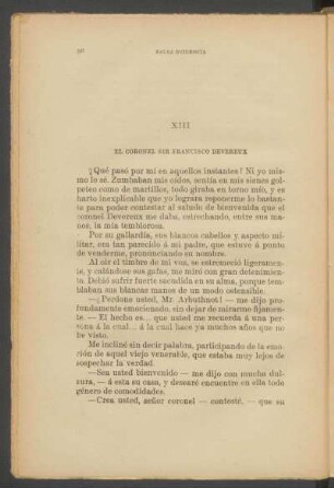 XIII - El coronel Sir Francisco Devereux