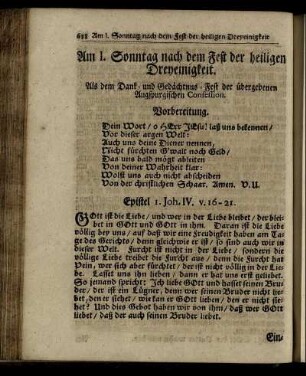 Am I. Sonntag nach dem Fest der heiligen Dreyeinigkeit – Am X. Sonntag nach dem Fest der heiligen Dreyeinigkeit