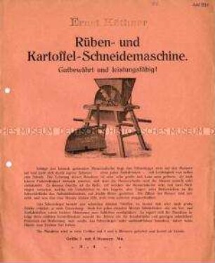 Rüben- und Kartoffelschneidemaschine.
