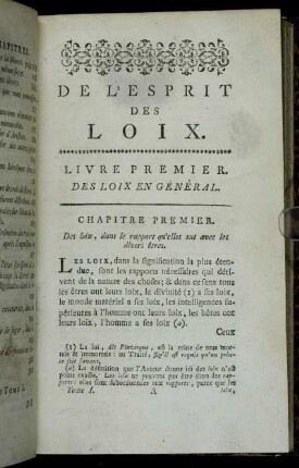 Livre Premier. Des Loix en Général.