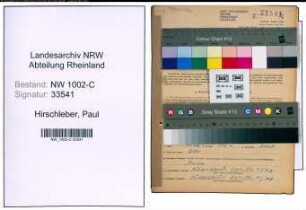 Entnazifizierung Paul Hirschleber, geb. 25.02.1885 (Kaufmann)