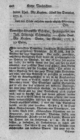 Vermischte chirurgische Schriften. Bd.1.