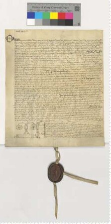 Otto Hermanni transsumiert die Präsentationsurkunde und nimmt die entsprechende Investitur vor für eine Vikarie am Jacobi Altar zu St. Johannis [lat].