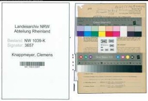 Entnazifizierung Clemens Knappmeyer , geb. 29.07.1911 (Bahnbeamter)
