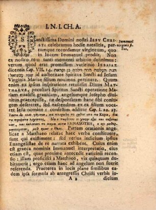 Immanvelem non geminvm, sed vnicvm Iesvm Christvm ex Ies. VII. 14. et Matth. I. 22. 23. : ad natales sospitatoris nostri religiose celebrandos in alma Fridericiana ...