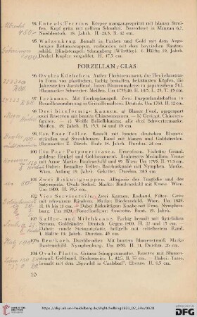Porzellan, Glas (Nr. 96-112)