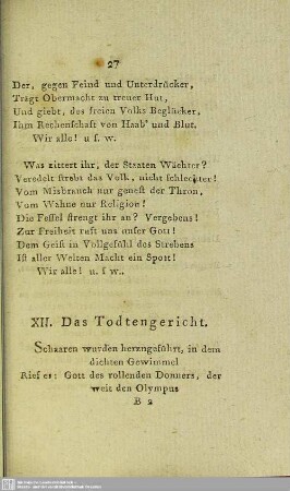 XII. Ds Todtengericht