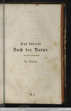 Das kuriose Buch der Natur. V. Theil