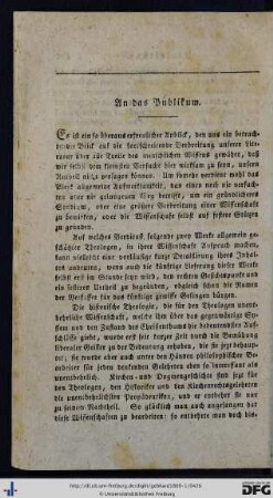 An das Publikum.