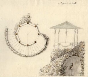 Kirchberg, Sopienberg: Pavillion mit Grotten. Eingang. B. o.S. (vgl. III/90).