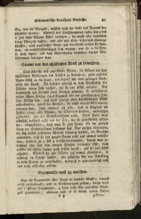 Baumwolle weiß zu waschen. - Drüsen inflammirte, der Pferde selbe zu kuriren.