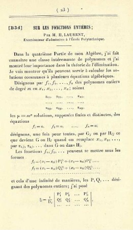 Sur les fonctions entières.