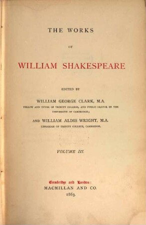 The works of William Shakespeare : in nine volumes, III