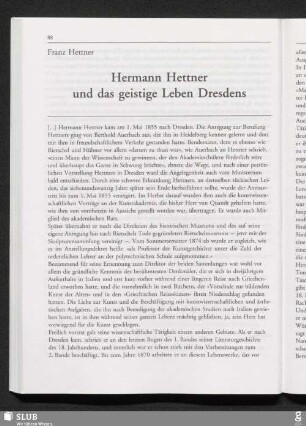 Hermann Hettner und das geistige Leben Dresdens