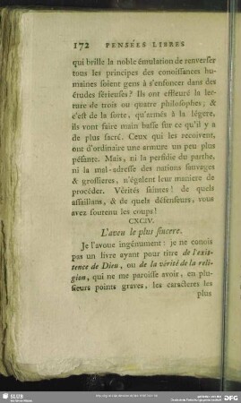 CXCIV. L' aveu le plus sincere