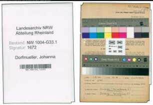 Entnazifizierung Johanna Dorfmueller , geb. 20.04.1906 (Lehrerin)