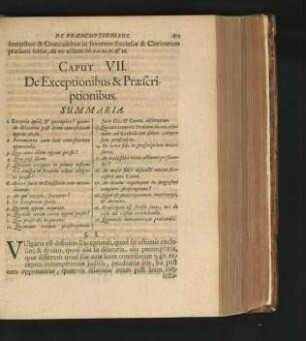 Caput VII. De Exceptionibus & Praescriptionibus.
