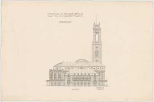 Thiersch, Friedrich von; Frankfurt / Main (Hessen); Festhalle - Konzertsäle Nordfassade (Ansicht)