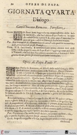 Dialogo Gentil’huomo Romano, Forestiere