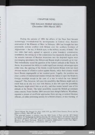Chapter Nine: The Hasan Fehmı Mission (December 1884-March 1885)
