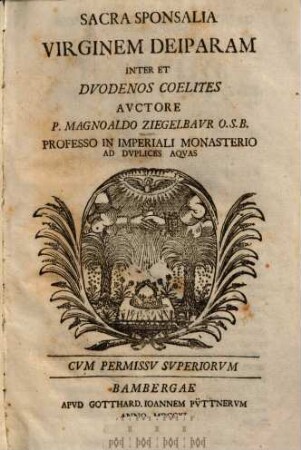 Sacra Sponsalia Virginem Deiparam Inter Et Duodenos Coelites