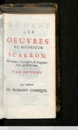 T. 7: Le Romant Comique