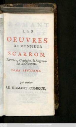 T. 7: Le Romant Comique