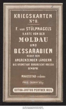8: Karte von der Moldau und Bessarabien