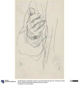 Handstudie, mit Rock und Ärmelaufschlag