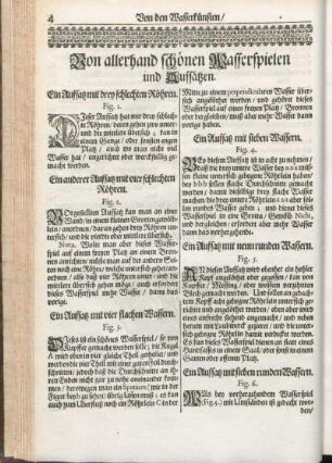 Von allerhand schönen Wasserspielen und Aufsätzen. [Abbildungsbeschreibungen]