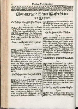 Von allerhand schönen Wasserspielen und Aufsätzen. [Abbildungsbeschreibungen]