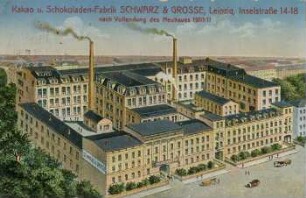 Kakao u. Schokoladen-Fabrik Schwarz & Grosse: nach Vollendung des Neubaues 1910/11