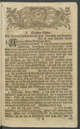 I. Kirchen-Lieder