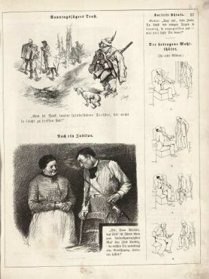 "Sonntagsjägers Trost" "Auch ein Jubilar" "Der betrogene Wohlthäter"