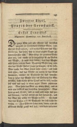 Zweyter Theil. Praxis der Aerostatik