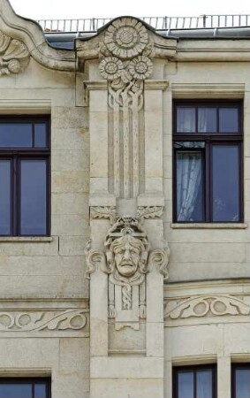 Maske und Sonnenblumen