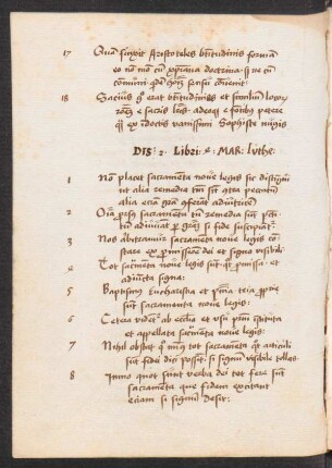De sacramentis disputatio in distinctionem 2. libri 4. Sententiarum, 1520