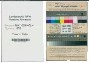 Entnazifizierung Peter Timons , geb. 07.07.1893 (Pressmeister)