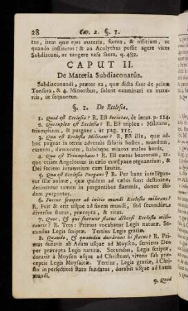 28-44, Caput II. De Materia Subdiaconatus.