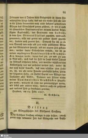 Beitrag zur Münzgeschichte des Bisthums Constanz