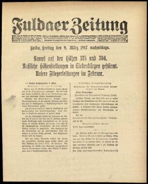 Ausgabe vom Freitag, den 09. März 1917.