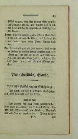 Der (christliche) Glaube
