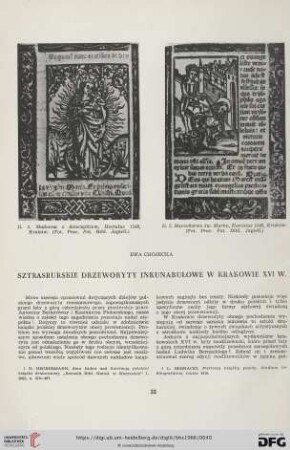Sztrasburskie drzeworyty inkunabułowe w Krakowie XVI w.