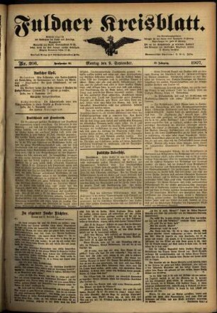Ausgabe vom Montag, den 09. September 1907.