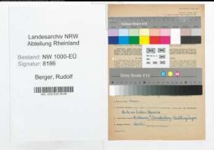 Entnazifizierung Rudolf Berger, geb. 30.10.1912 (Beamter)